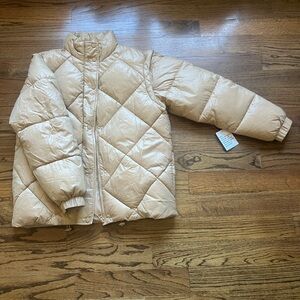 NWT TOPSHOP Beige Puffer Jacket